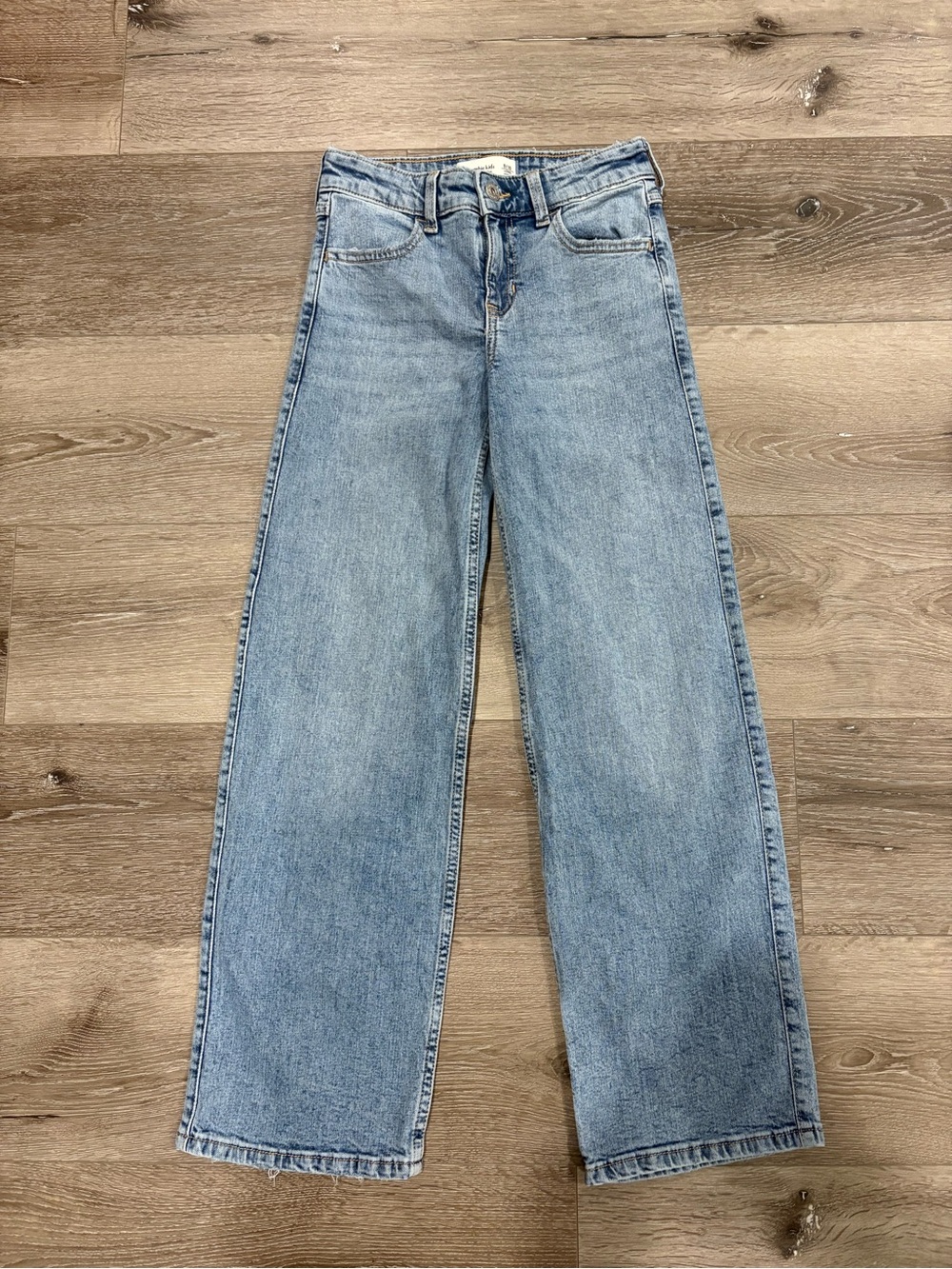 abercrombie kids Light Wash Wide-Leg Jeans